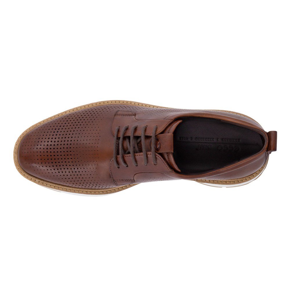 ECCO Mens Derby Shoe Brown - St.1 Hybrid 5-Eyelet - WMX-681950